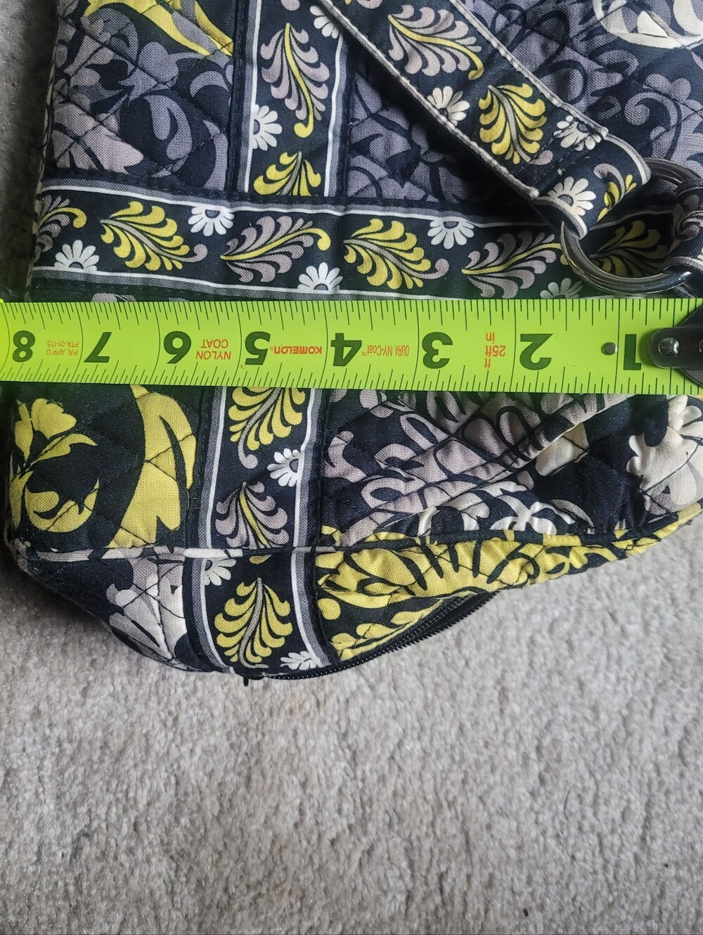 Vera Bradley Quilted Black, White & Yellow Floral Duffel - Picture 7 of 7